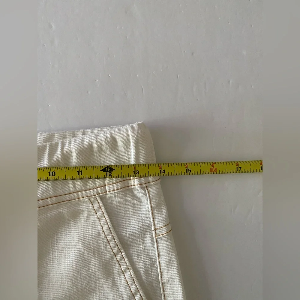 Bevy Flog Women's Size 24 White Cotton Denim Tapered Leg Utility Pocket Jogger